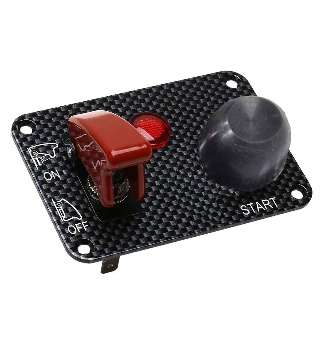 Ignition Switch Panel,Flip Switch/Rubber Push Button-Carbon