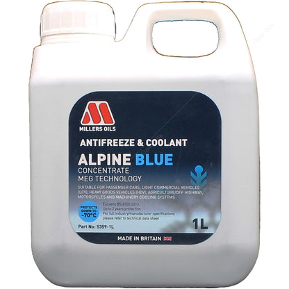 Millers Oils Alpine Blue Antifreeze & Coolant Concentrate
